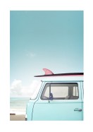 Vintage Car By The Ocean | Stwórz własny plakat