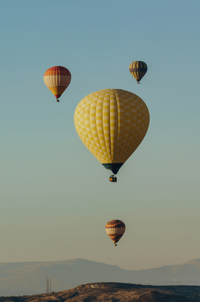 Hot Air Balloons In Blue Sky