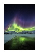 Northern Lights Over Mountains | Stwórz własny plakat